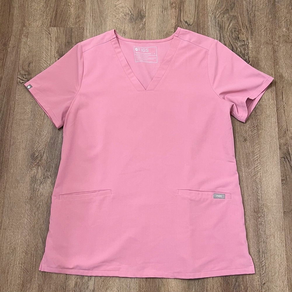 Casma Three Pockets Technical Collection Pink V-Neck Scrub Top Size Small‎